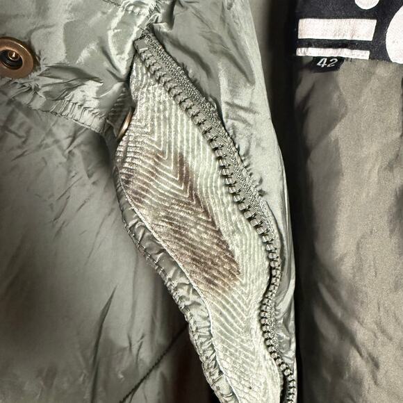 OOF Green Quilted Oversized Nylon High Neck Puffer Jacket Size XS - Picture 15 of 16